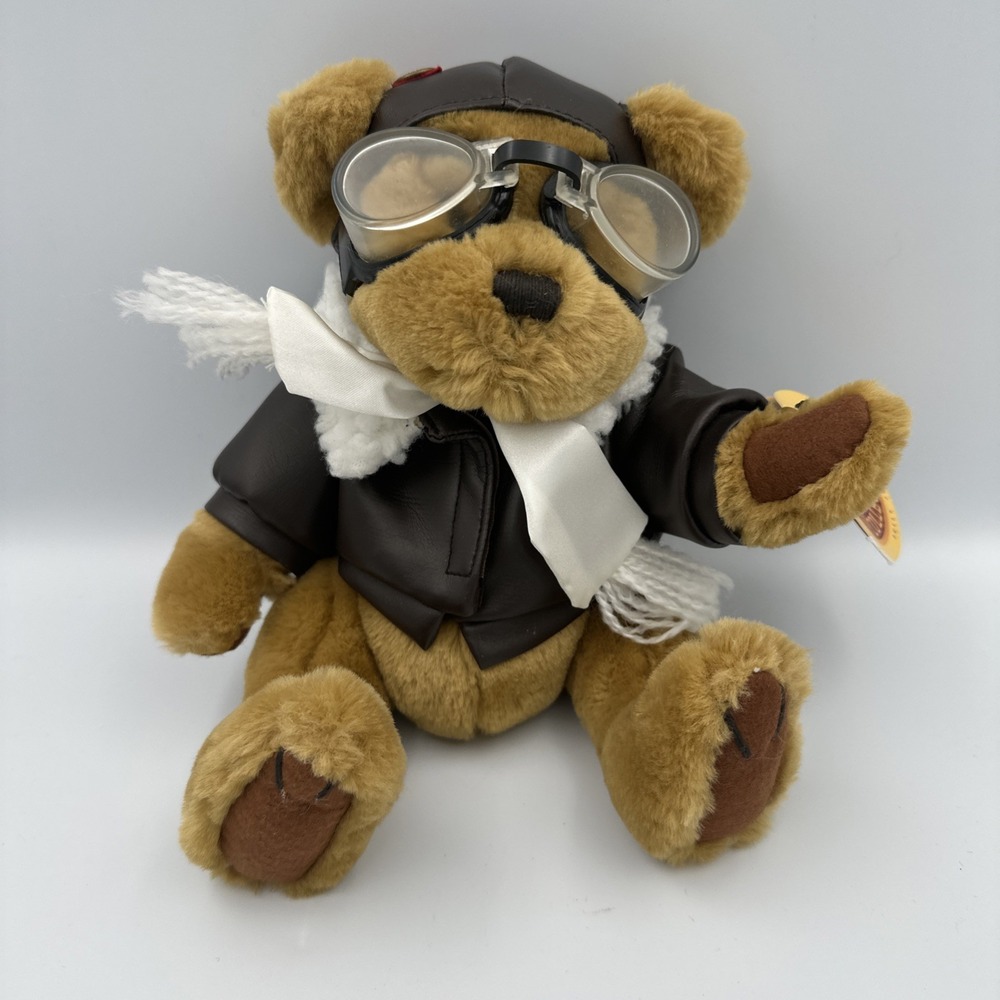 Pickford Bears Brass Button Collectable Radar Stuffed Bear 1997 Goggles Scarf